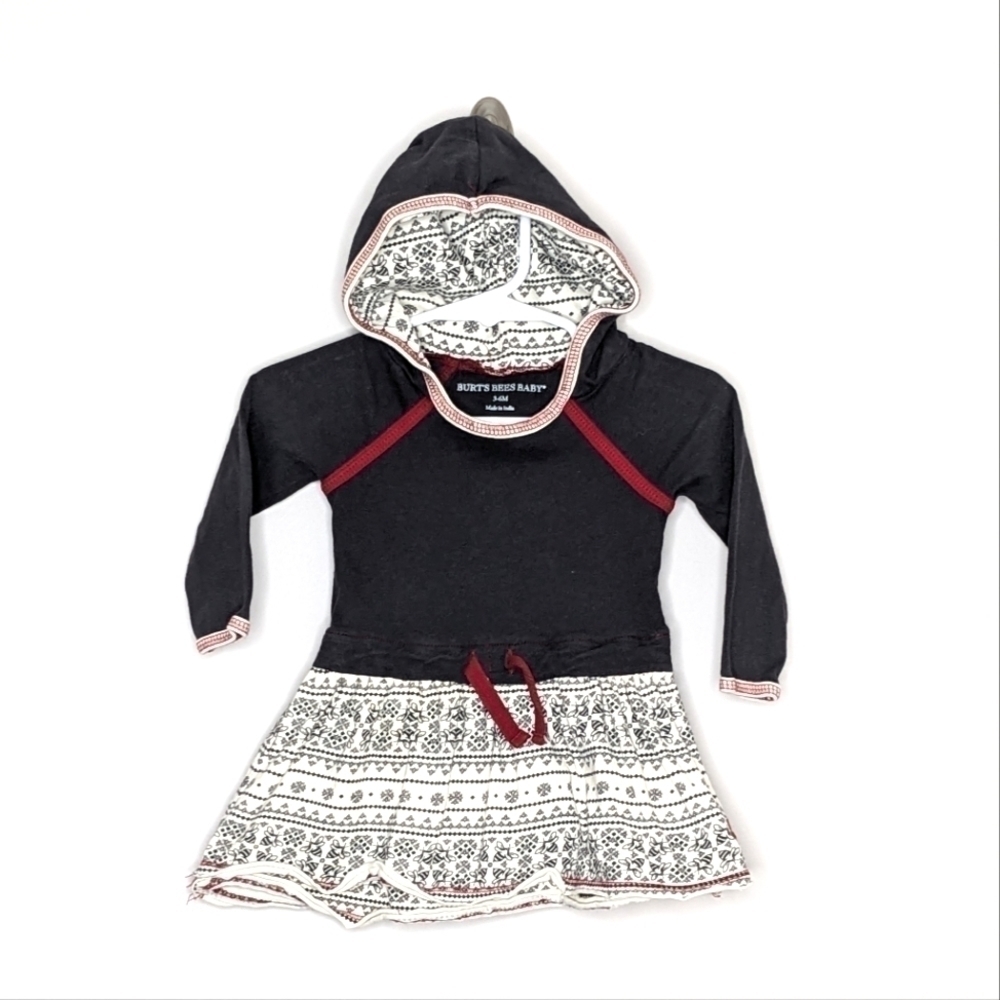 Burt's Bees Hooded Long Sleeve Dress 3-6m